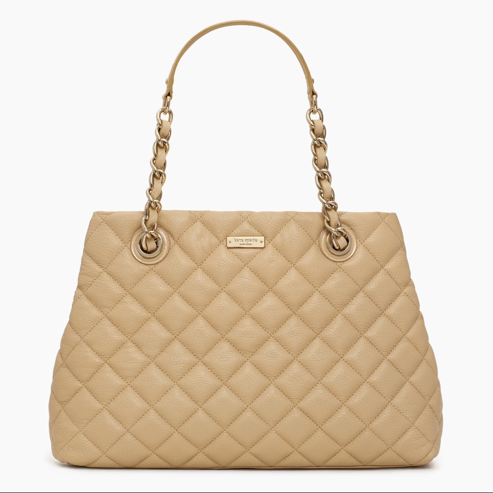 Kate Spade New York Gold Coast Maryanne quilted beige leather bag